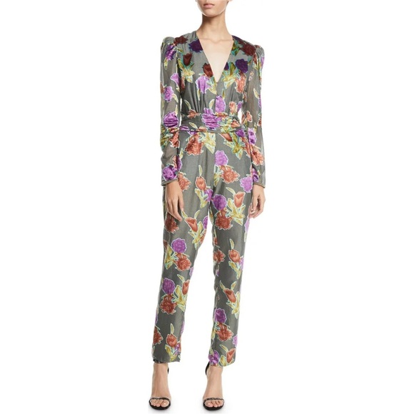 NWT Saylor Anthropology Larah floral long sleeve Jumpsuit sz L